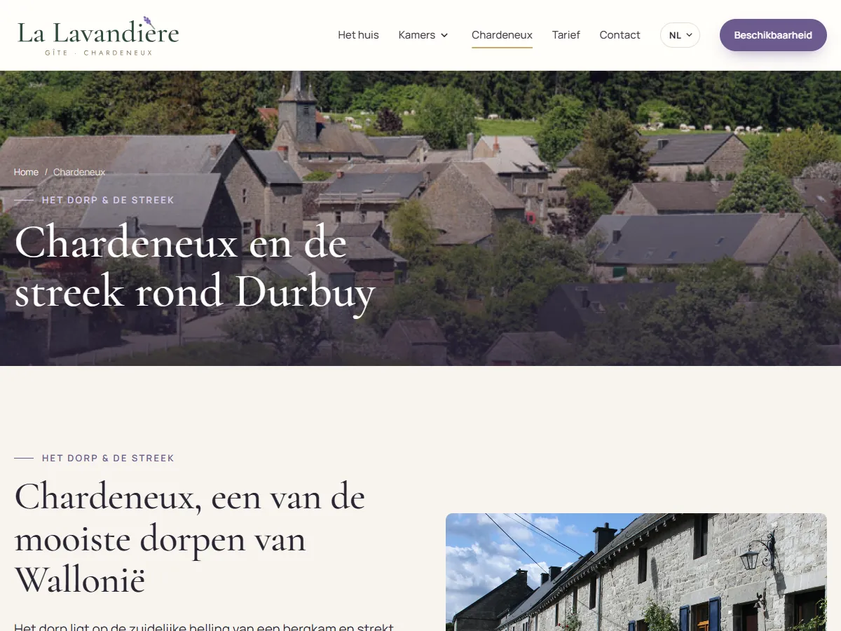 Pagina Chardeneux en de streek rond Durbuy op lalavandiere.be