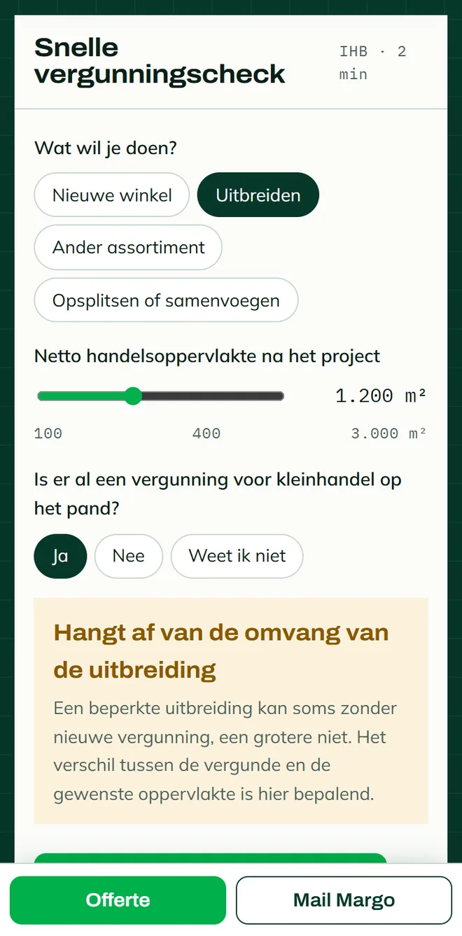 Dezelfde vergunningscheck van Licentius op een smartphone