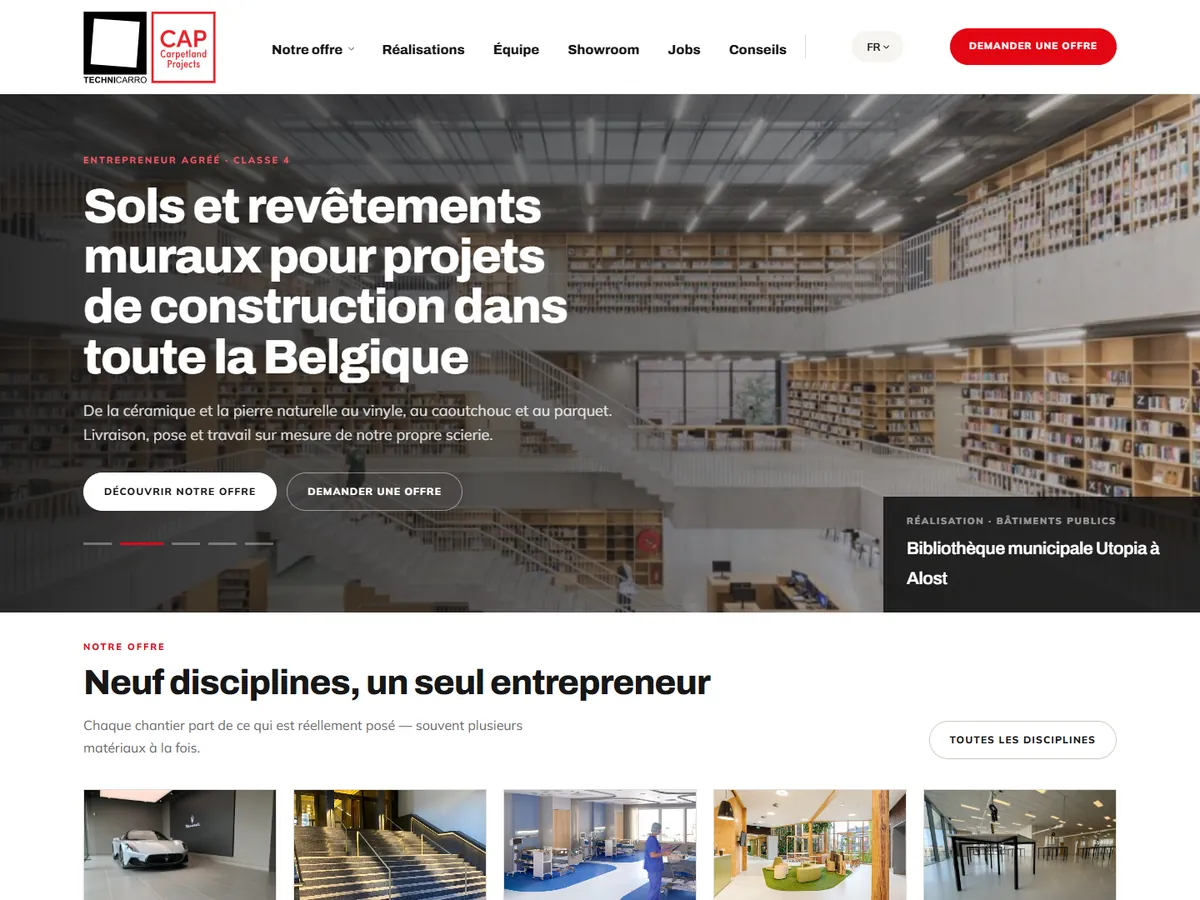 Franstalige homepage van Technicarro-CAP