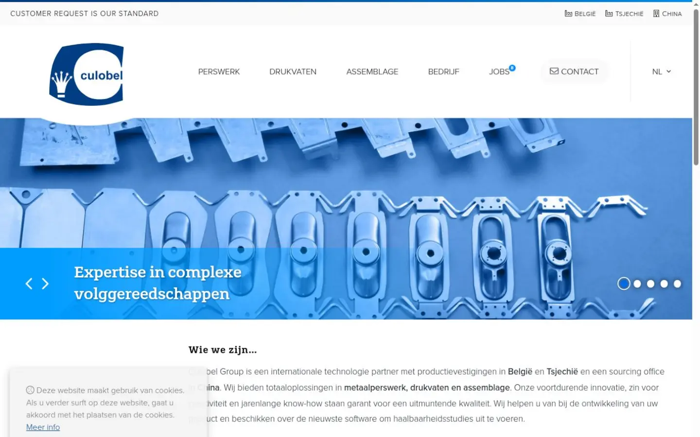 Screenshot van de website Culobel Group