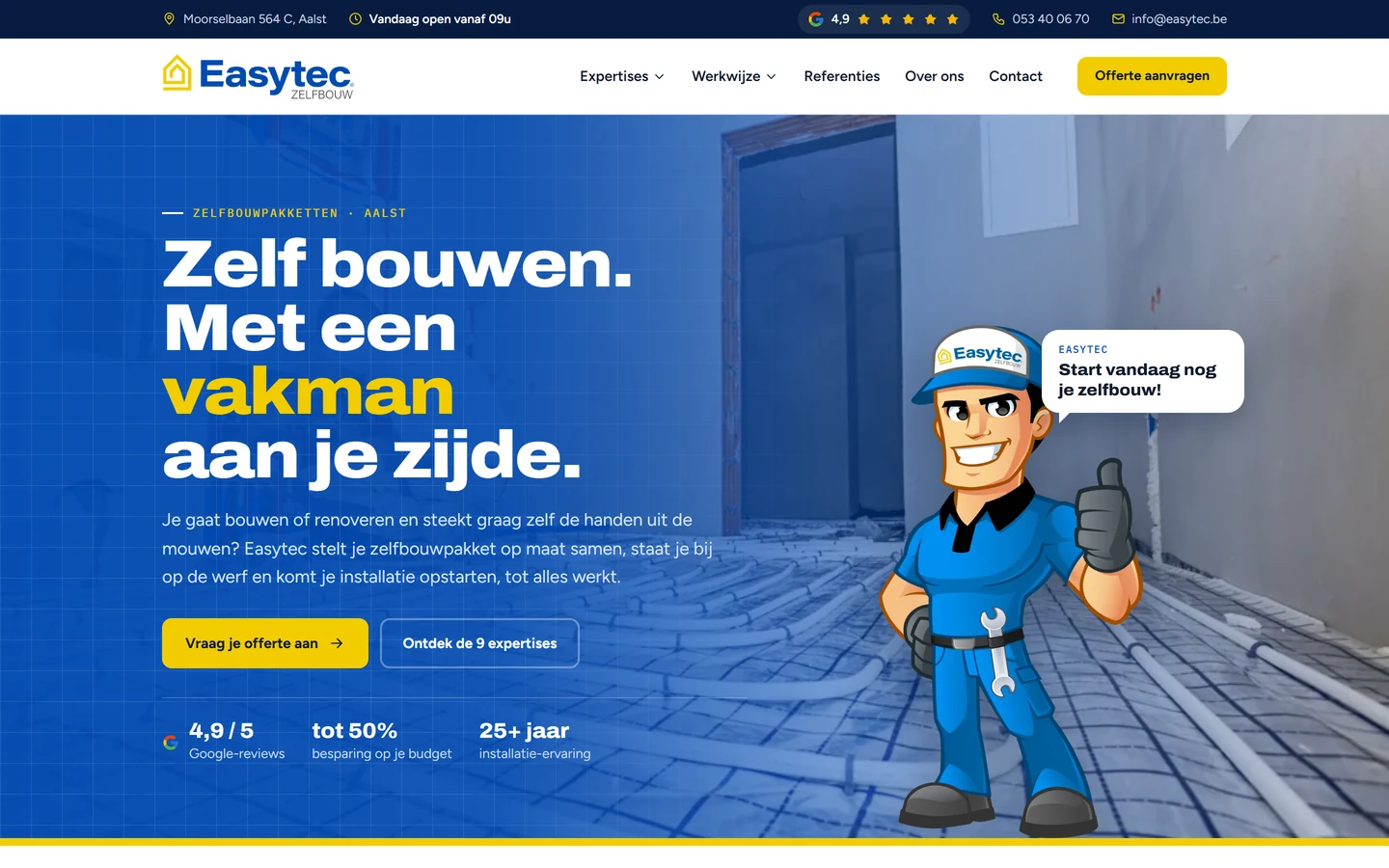 Homepage van easytec.be