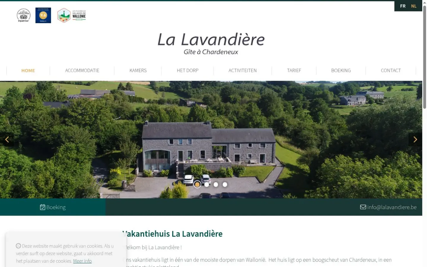 Screenshot van de website La Lavandière