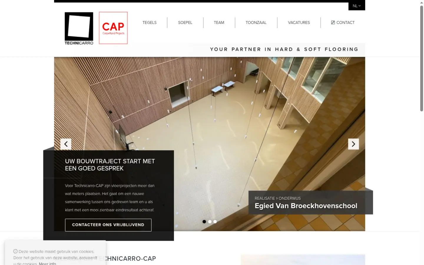 Screenshot van de website Technicarro-CAP